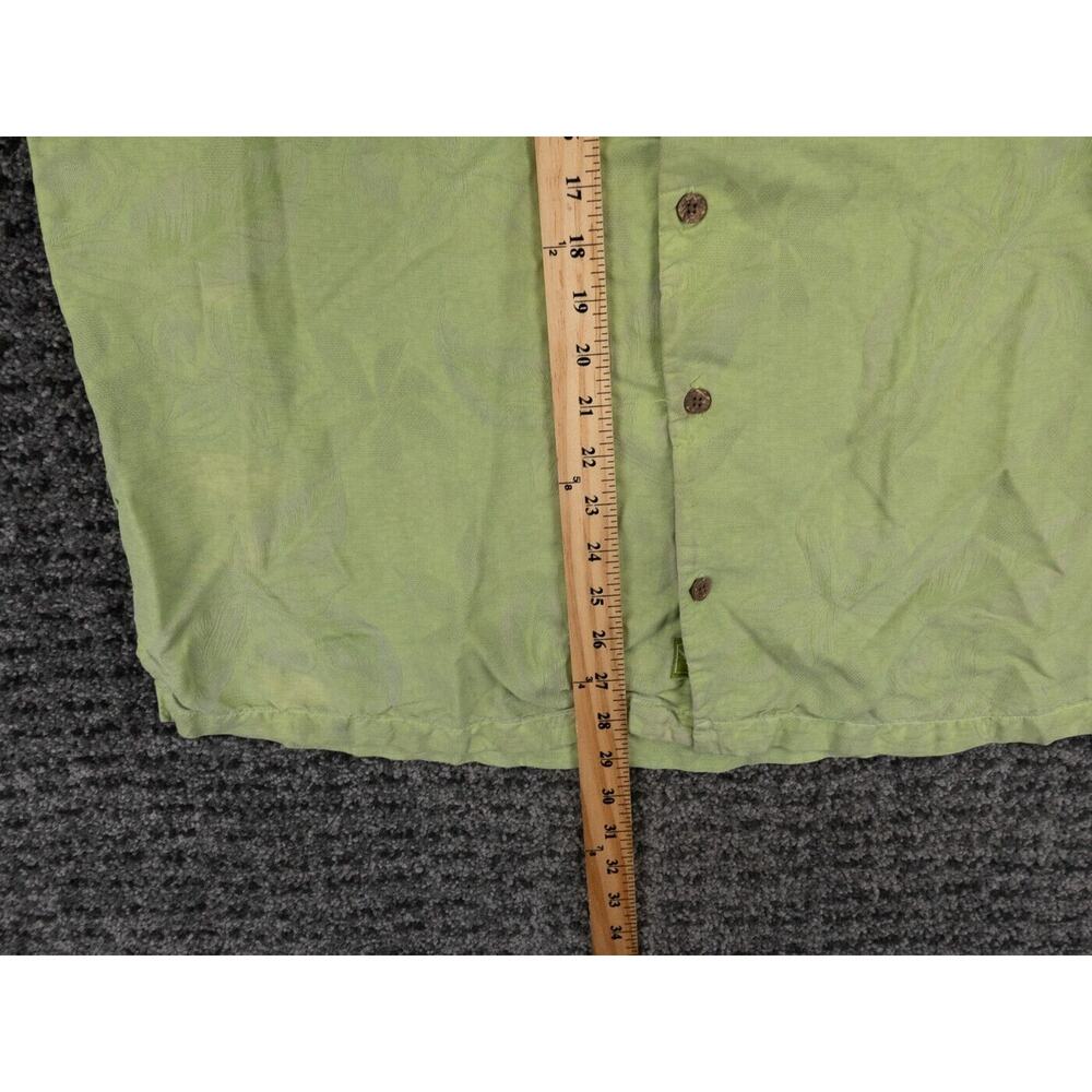 Tommy Bahama Shirt Mens XL Green Silk Jacquard Floral Print Aloha Beach Hawaiian - Picture 7 of 8